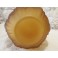 Vase boule en verre satiné moulé jaune ambré signé CLA, Art Déco, vers 1930