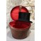 Boîte à chapeau en cuir brun et chapeau haut de forme G. Mattern Chartres, fin 19ème siècle