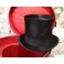 Boîte à chapeau en cuir brun et chapeau haut de forme G. Mattern Chartres, fin 19ème siècle