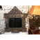 Miroir porte manteau en laitons repoussé décor de nymphes et rocaille fin 19ème siècle