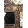 Miroir porte manteau en laitons repoussé décor de nymphes et rocaille fin 19ème siècle