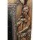 Miroir porte manteau en laitons repoussé décor de nymphes et rocaille fin 19ème siècle