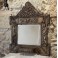 Miroir porte manteau en laitons repoussé décor de nymphes et rocaille fin 19ème siècle