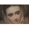 Tableau portrait au pastel 'Femme au foulard', 1850-1870