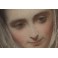 Tableau portrait au pastel 'Femme au foulard', 1850-1870