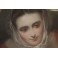 Tableau portrait au pastel 'Femme au foulard', 1850-1870