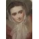 Tableau portrait au pastel 'Femme au foulard', 1850-1870