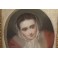 Tableau portrait au pastel 'Femme au foulard', 1850-1870