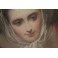 Tableau portrait au pastel 'Femme au foulard', 1850-1870