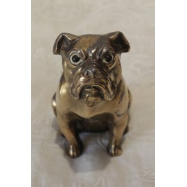 Sculpture chien Bulldog sign&eacute;e Franjou pour Hippolyte Moreau (1832-1926)