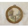 Miniature à vue ronde paysage en aquarelle fin 19ème siècle