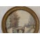 Miniature à vue ronde paysage en aquarelle fin 19ème siècle