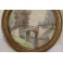 Miniature à vue ronde paysage en aquarelle fin 19ème siècle