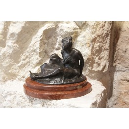 Sculpture en bronze 'Nymphe' ou 'All&eacute;gorie de la nature' sign&eacute;e Henri D&eacute;sir&eacute; Gauqui&eacute; (1858-1927)