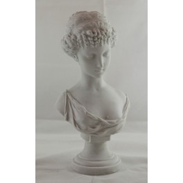 Sculpture en biscuit de porcelaine buste de jeune fille fin 19&egrave;me, d&eacute;but 20&egrave;me si&egrave;cle