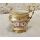 Déjeuner,, tasse et soucoupe, en porcelaine décor de fleurs polychrome, époque Restauration, vers 1830