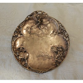 Vide-poche en bronze dor&eacute; aux libellules sign&eacute; Th&eacute;ophile Hingre (1832-1911)