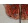 Éventail cocarde en bois laqué Chinois et papier de soie rose peint, fin 19ème siècle