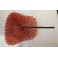 Éventail cocarde en bois laqué Chinois et papier de soie rose peint, fin 19ème siècle