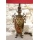 Lampe à poser en faïence et bronze au décor de chimères, Napoléon III, fin 19ème siècle