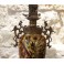 Lampe à poser en faïence et bronze au décor de chimères, Napoléon III, fin 19ème siècle