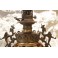 Lampe à poser en faïence et bronze au décor de chimères, Napoléon III, fin 19ème siècle
