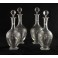 4 carafes en cristal gravé avec bouchons, St Louis, fin 19ème, début 20ème siècle