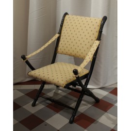 Fauteuil pliant en bois noirci, Napol&eacute;on III, fin 19&egrave;me si&egrave;cle
