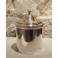 Grand pot couvert en métal argenté