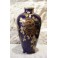 Grand vase balustre en faïence bleu et décor à l'or, attribué à Sainte Radegonde Tours, vers 1920