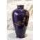 Grand vase balustre en faïence bleu et décor à l'or, attribué à Sainte Radegonde Tours, vers 1920