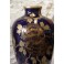 Grand vase balustre en faïence bleu et décor à l'or, attribué à Sainte Radegonde Tours, vers 1920