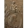 Plaque bas-relief en bronze 'portrait de femme artiste', attribué à Jules Clamagirand (1870-1937), vers 1900