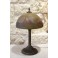 Grande lampe à poser avec abat-jour en verre peint style Handel ou Jefferson, vers 1970
