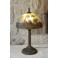 Grande lampe à poser avec abat-jour en verre peint style Handel ou Jefferson, vers 1970