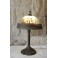 Grande lampe à poser avec abat-jour en verre peint style Handel ou Jefferson, vers 1970