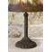 Grande lampe à poser avec abat-jour en verre peint style Handel ou Jefferson, vers 1970