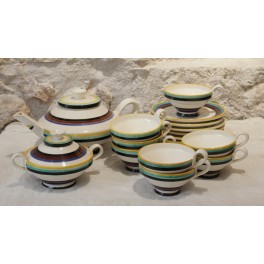 Service &agrave; th&eacute; en fa&iuml;ence dans le go&ucirc;t de Margarete Heymann-Loebenstein (1899-1990), Bauhaus, 1&egrave;re moiti&eacute; du 20&egrave;me si&egrave;cle
